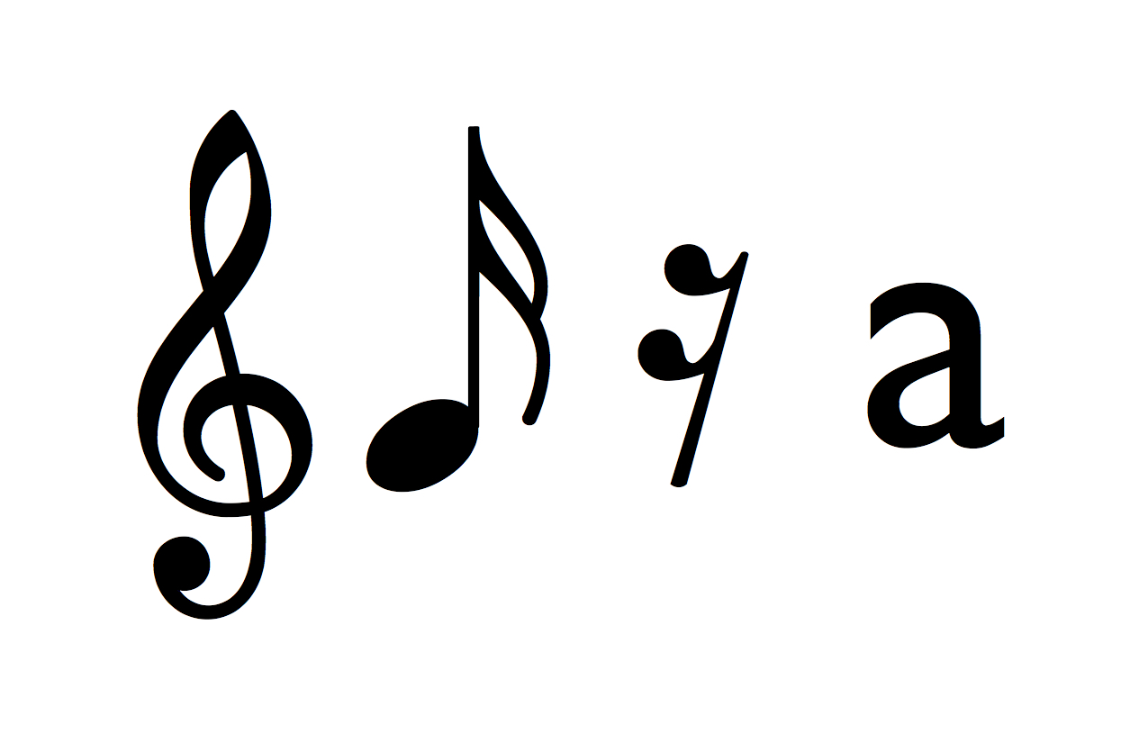 word font music symbols